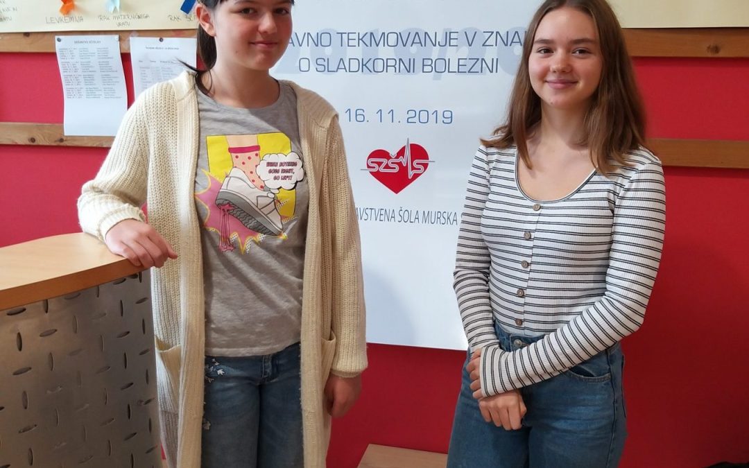 Zlato in srebrno priznanje na državnem tekmovanju v znanju o sladkorni bolezni