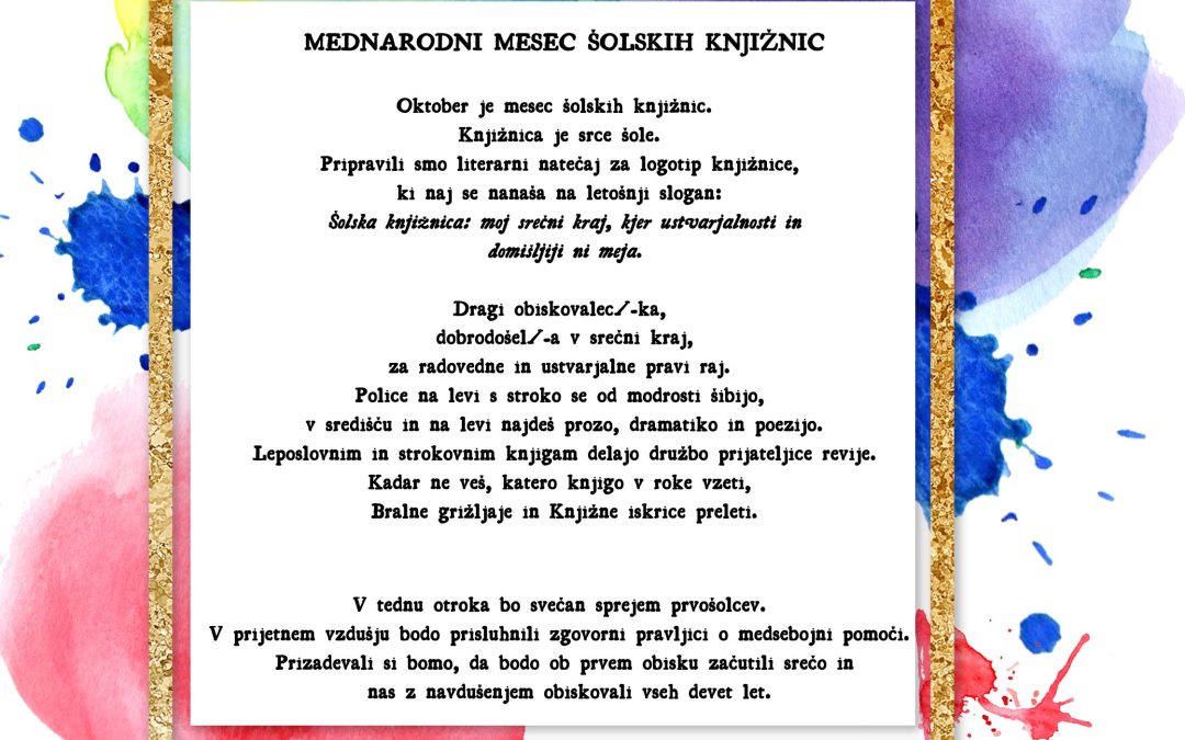 Mednarodni mesec šolskih knjižnic